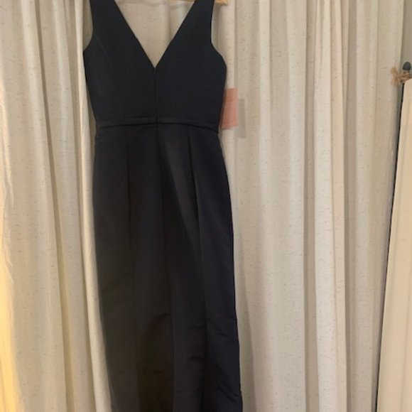 Size 6 NWT Navy Blue Amsale Nia Floor-Length Column Dress - Picture 6 of 6